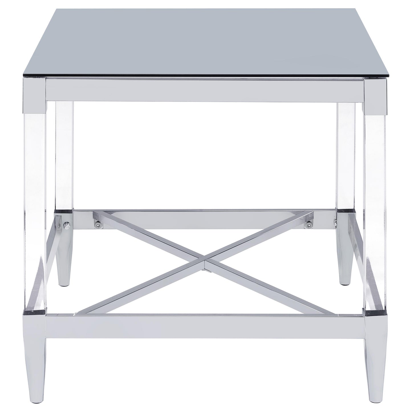  Coaster Furniture Lindley 709728-S2 2-piece Square Coffee and End Table Set - Chrome IMAGE 2