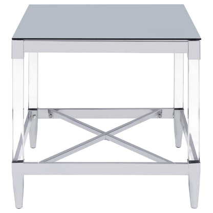  Coaster Furniture Lindley 709728-S2 2-piece Square Coffee and End Table Set - Chrome IMAGE 2
