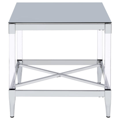  Coaster Furniture Lindley 709728-S2 2-piece Square Coffee and End Table Set - Chrome IMAGE 3