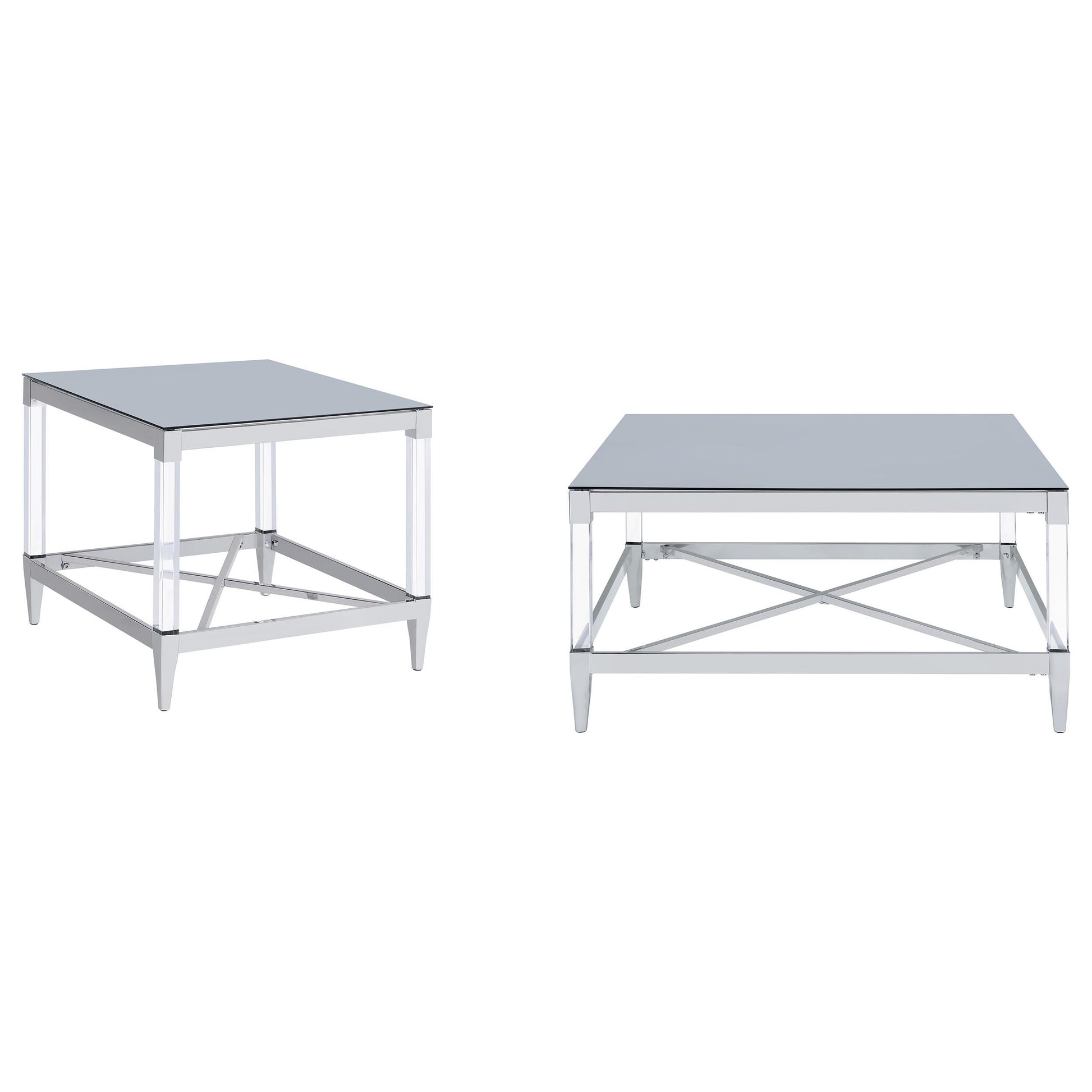  Coaster Furniture Lindley 709728-S2 2-piece Square Coffee and End Table Set - Chrome IMAGE 8