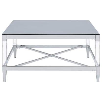  Coaster Furniture Lindley 709728-S3 3-piece Square Coffee and End Table Set - Chrome IMAGE 1