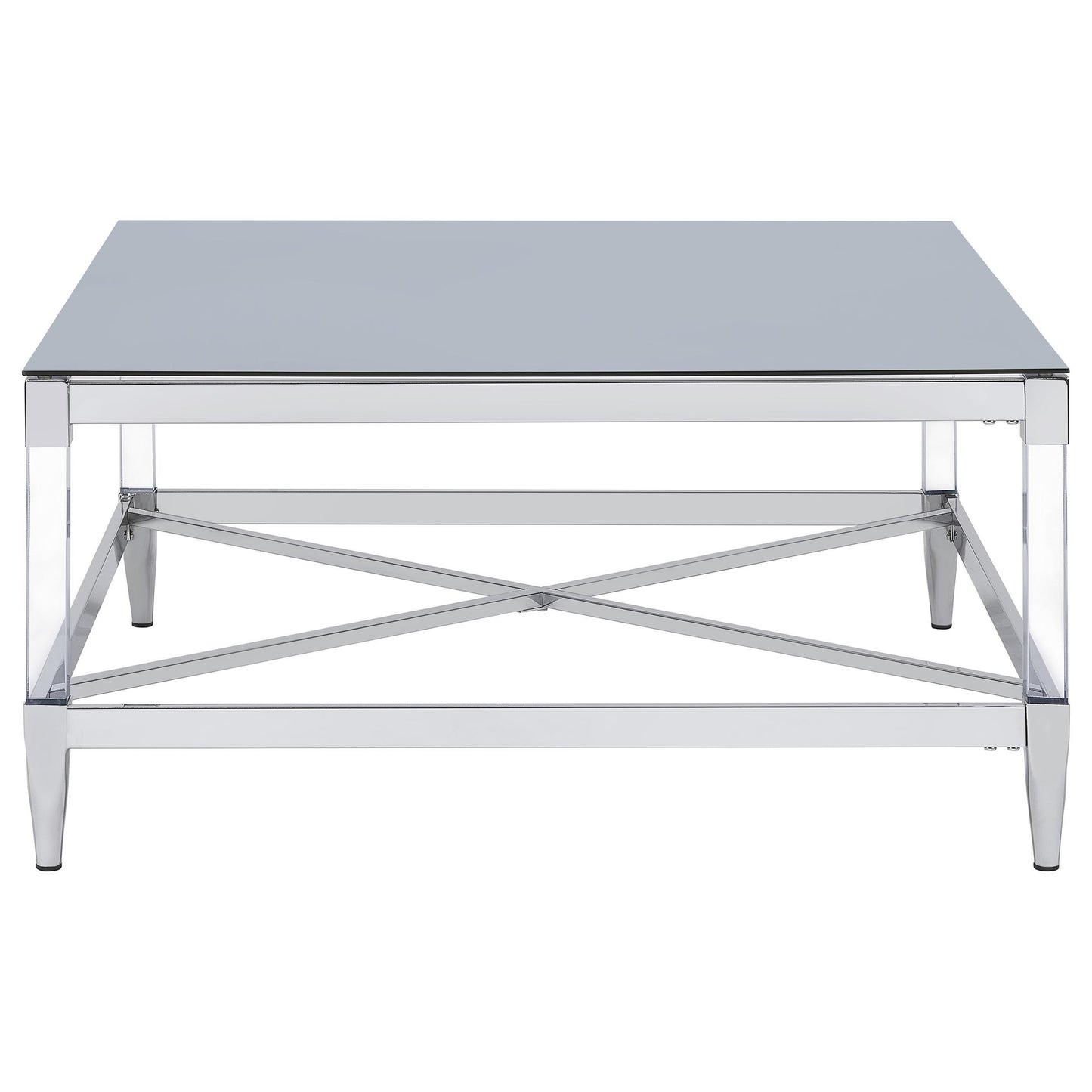 Coaster Furniture Lindley 709728-S3 3-piece Square Coffee and End Table Set - Chrome IMAGE 3