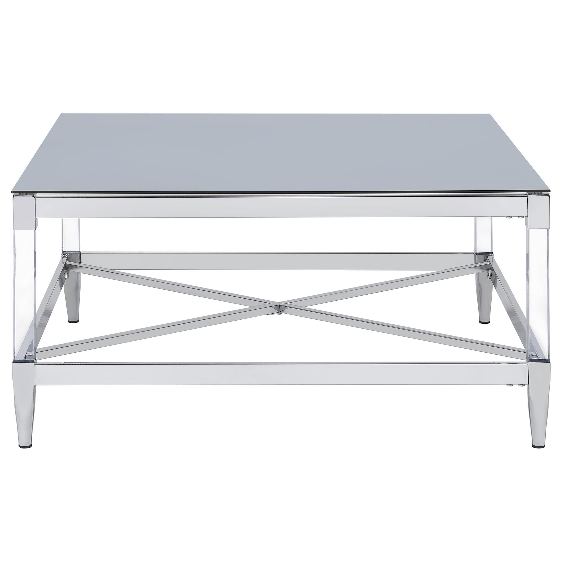  Coaster Furniture Lindley 709728-S3 3-piece Square Coffee and End Table Set - Chrome IMAGE 3