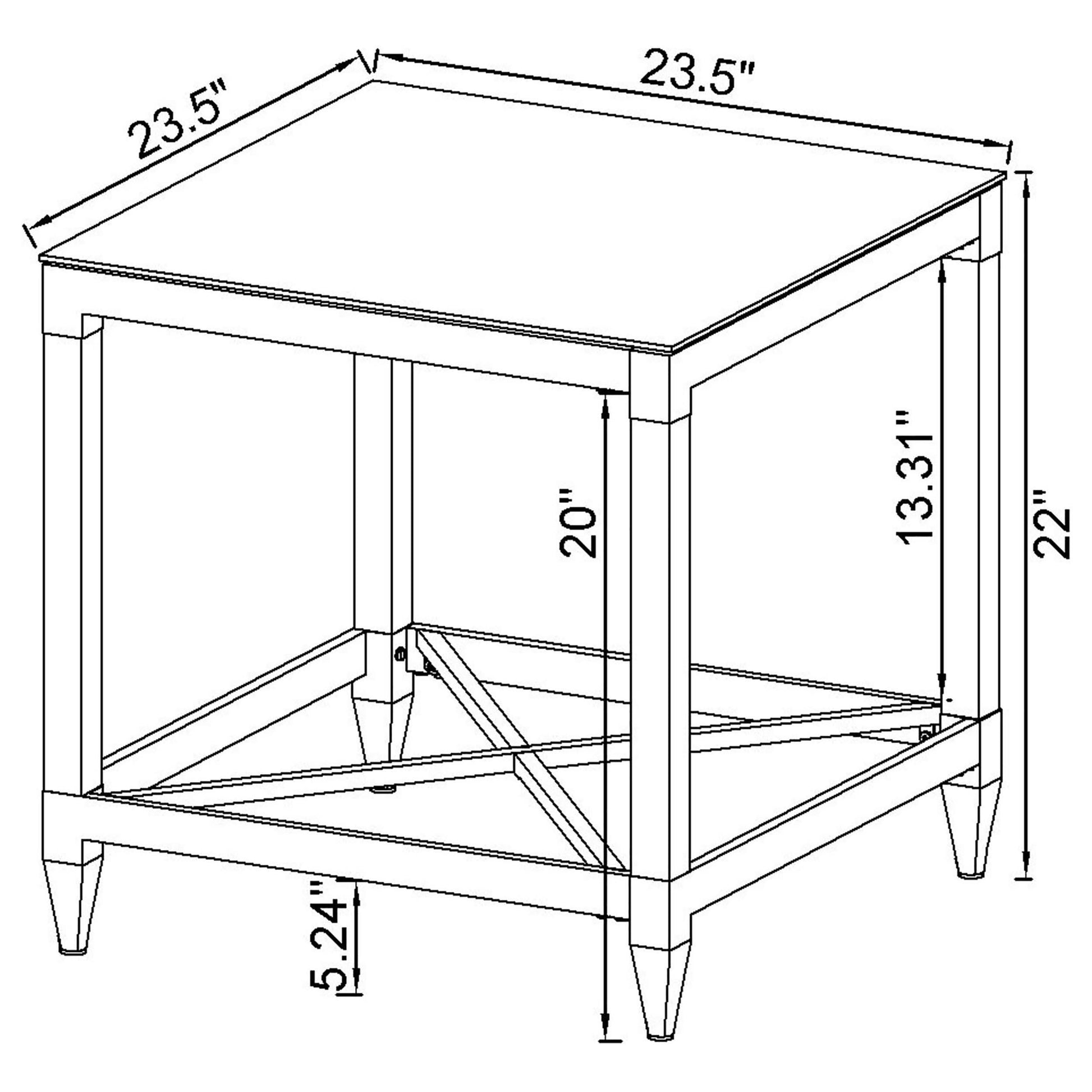 Coaster Furniture Lindley 709728-S3 3-piece Square Coffee and End Table Set - Chrome IMAGE 6