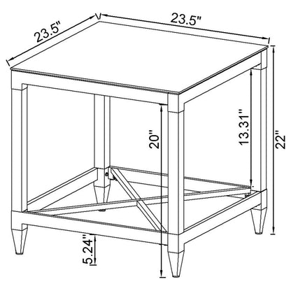  Coaster Furniture Lindley 709728-S3 3-piece Square Coffee and End Table Set - Chrome IMAGE 6