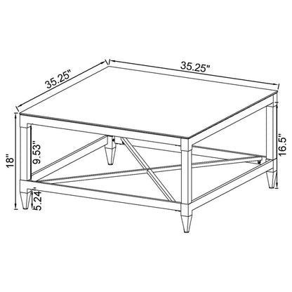  Coaster Furniture Lindley 709728-S3 3-piece Square Coffee and End Table Set - Chrome IMAGE 9