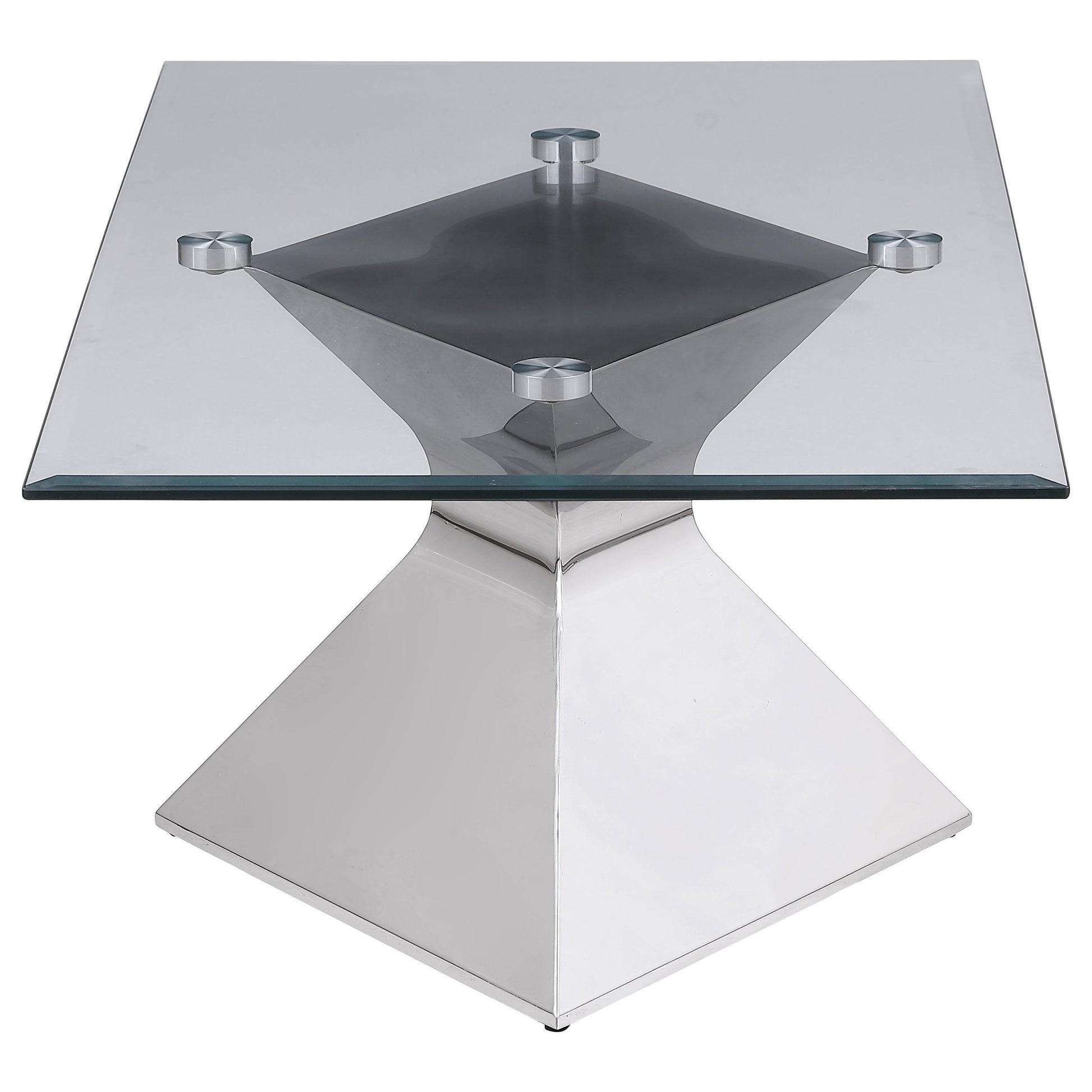  Coaster Furniture Jenny 710208-S2 2-piece Rectangular Coffee and End Table Set - Chrome IMAGE 4