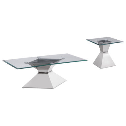  Coaster Furniture Jenny 710208-S2 2-piece Rectangular Coffee and End Table Set - Chrome IMAGE 6