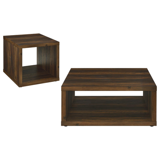  Coaster Furniture Frisco 710508-S2 2-piece Coffee and End Table Set - Dark Pine IMAGE 1