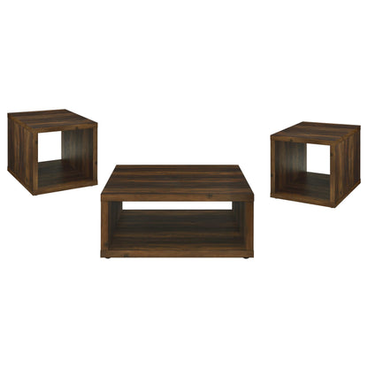  Coaster Furniture Frisco 710508-S3 3-piece Coffee and End Table Set - Dark Pine IMAGE 1