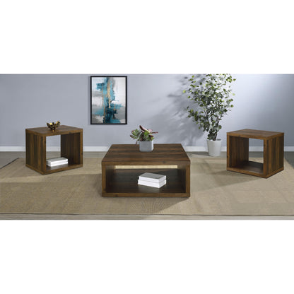  Coaster Furniture Frisco 710508-S3 3-piece Coffee and End Table Set - Dark Pine IMAGE 2