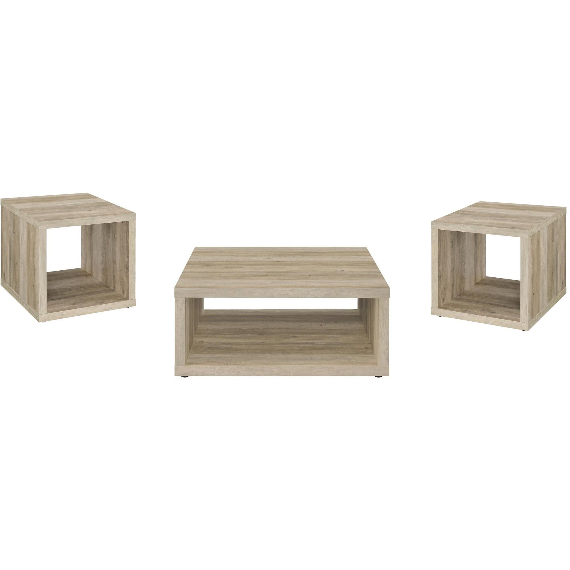  Coaster Furniture Frisco 710518-S3 3-piece Coffee and End Table Set - Distressed Pine IMAGE 1