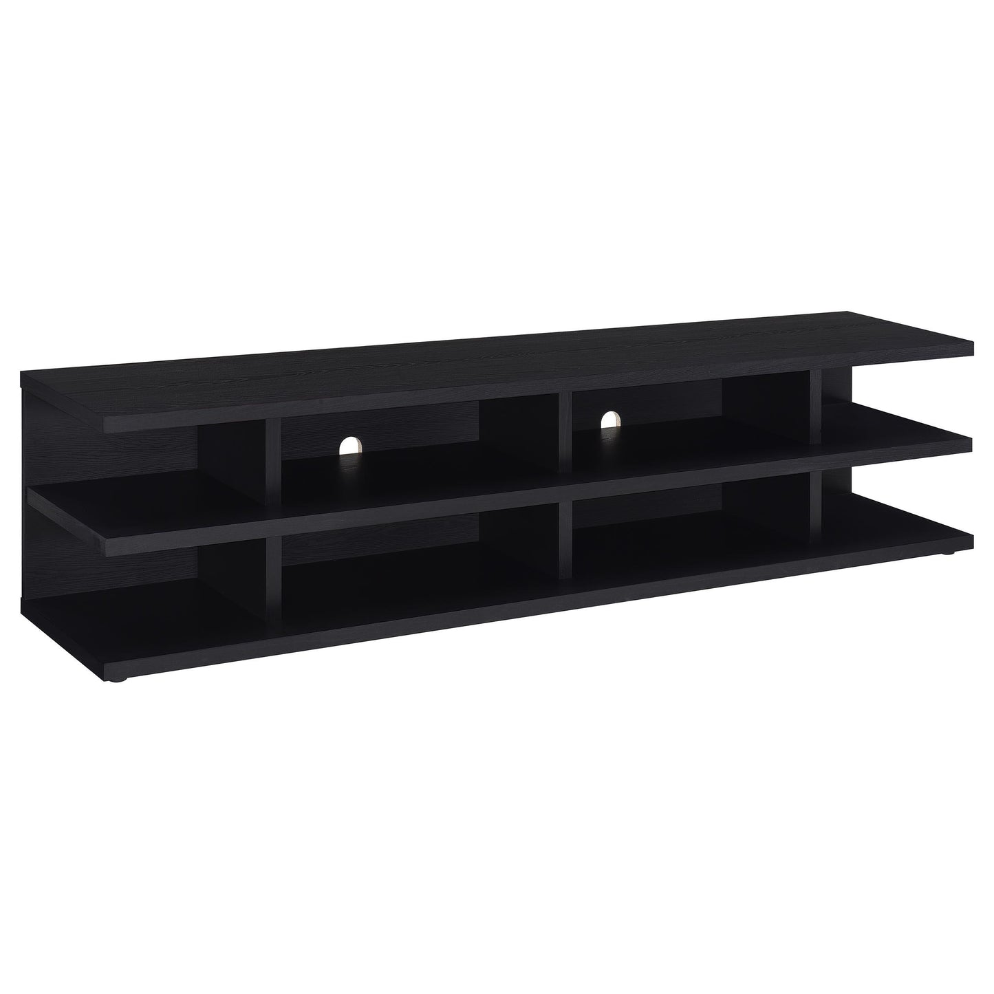  Coaster Furniture Cartmill 710533 78-inch 2-tier TV Stand Media Console - Black IMAGE 1