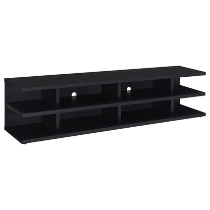  Coaster Furniture Cartmill 710533 78-inch 2-tier TV Stand Media Console - Black IMAGE 1