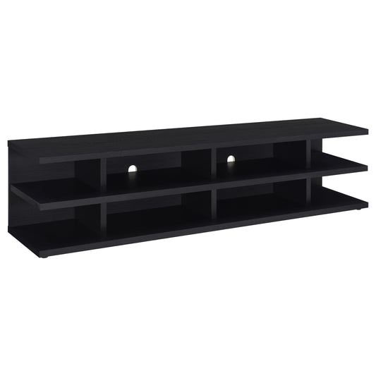 Coaster Furniture Cartmill 710533 78-inch 2-tier TV Stand Media Console - Black IMAGE 1