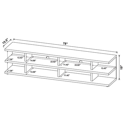  Coaster Furniture Cartmill 710533 78-inch 2-tier TV Stand Media Console - Black IMAGE 10