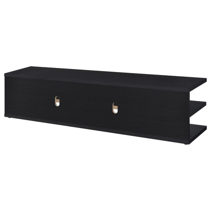  Coaster Furniture Cartmill 710533 78-inch 2-tier TV Stand Media Console - Black IMAGE 2