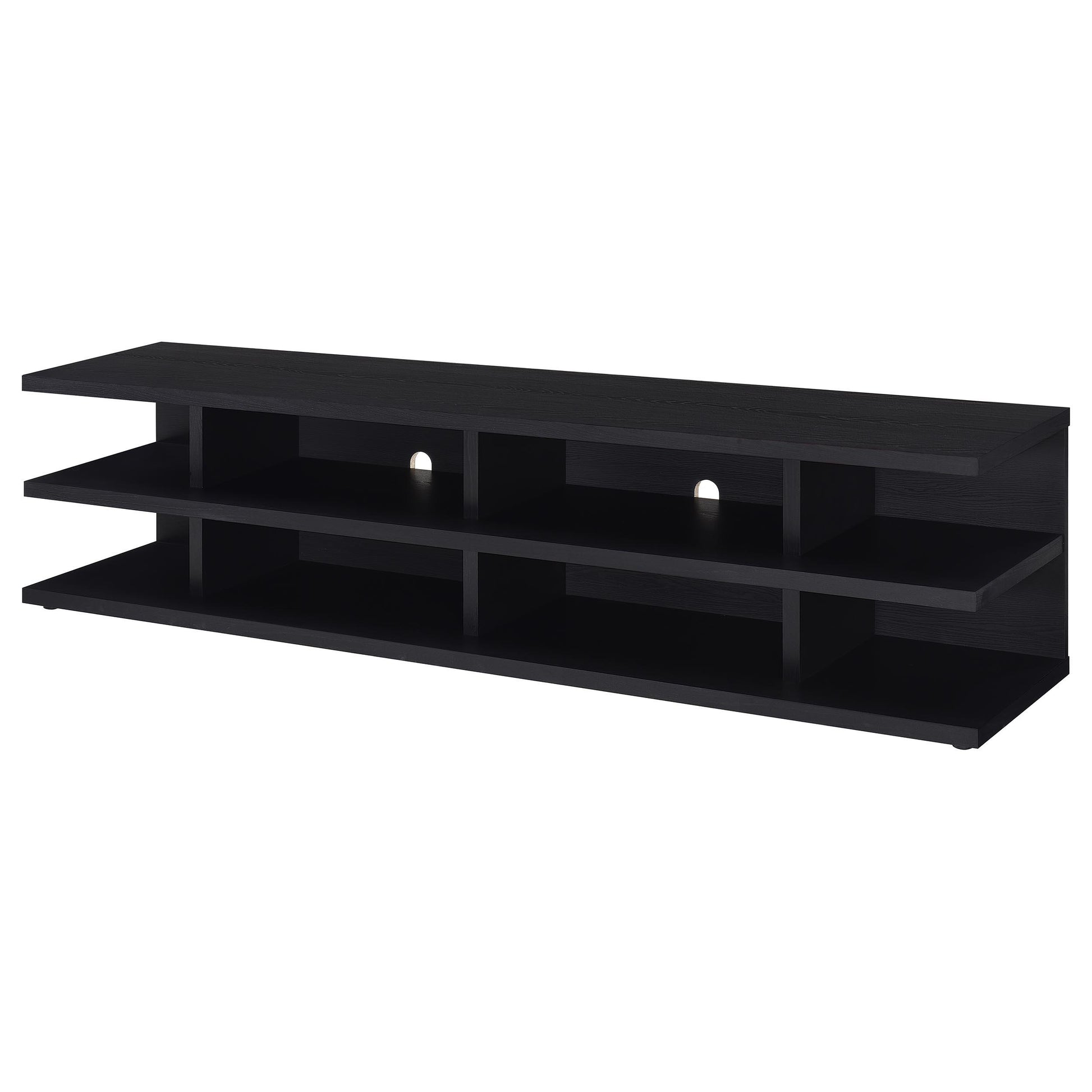  Coaster Furniture Cartmill 710533 78-inch 2-tier TV Stand Media Console - Black IMAGE 3
