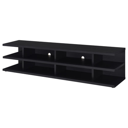  Coaster Furniture Cartmill 710533 78-inch 2-tier TV Stand Media Console - Black IMAGE 3
