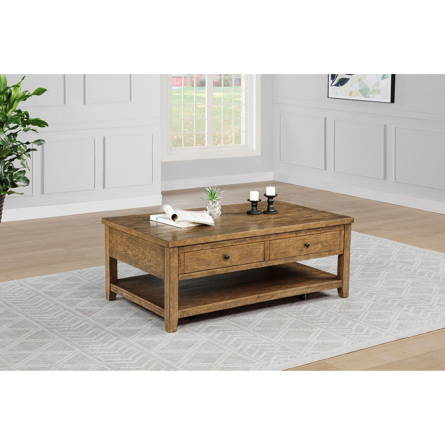  Coaster Furniture Payne 710545 48-inch Mobile Lift Top Coffee Table - Distressed Brown IMAGE 4
