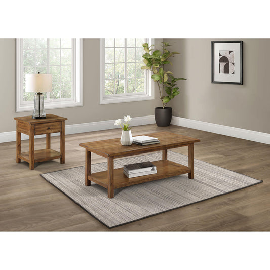  Coaster Furniture Payne 710548-S2 2-piece Coffee and 1-drawer End Table Set - Brown IMAGE 1