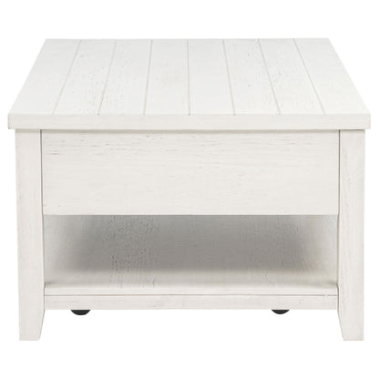  Coaster Furniture Payne 710555 48-inch Mobile Lift Top Coffee Table - Distressed White IMAGE 3