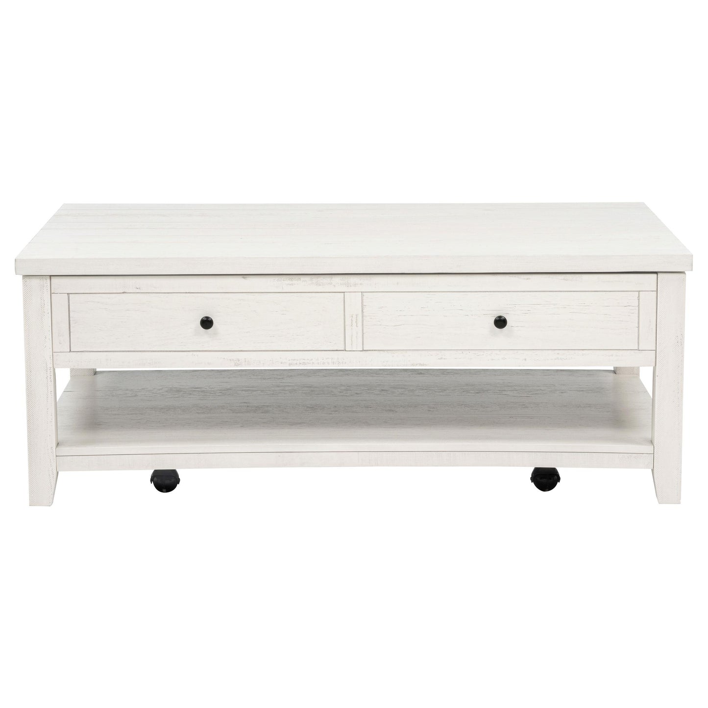  Coaster Furniture Payne 710555 48-inch Mobile Lift Top Coffee Table - Distressed White IMAGE 4