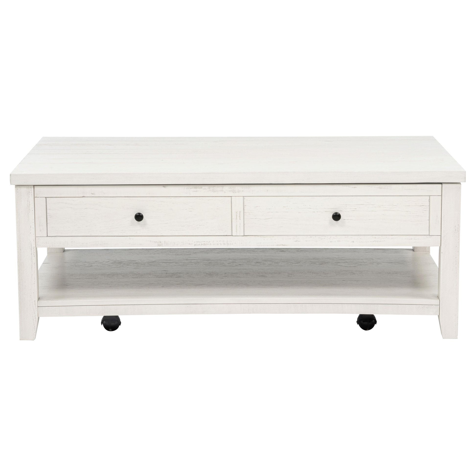  Coaster Furniture Payne 710555 48-inch Mobile Lift Top Coffee Table - Distressed White IMAGE 4