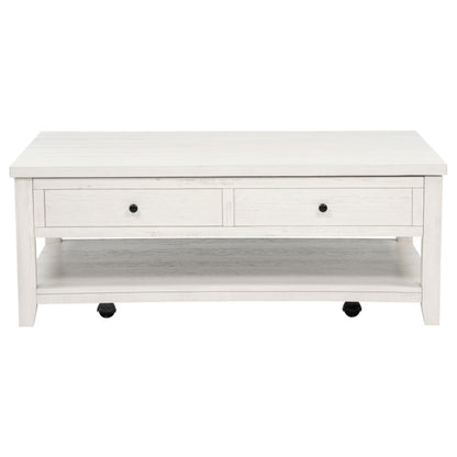  Coaster Furniture Payne 710555 48-inch Mobile Lift Top Coffee Table - Distressed White IMAGE 4