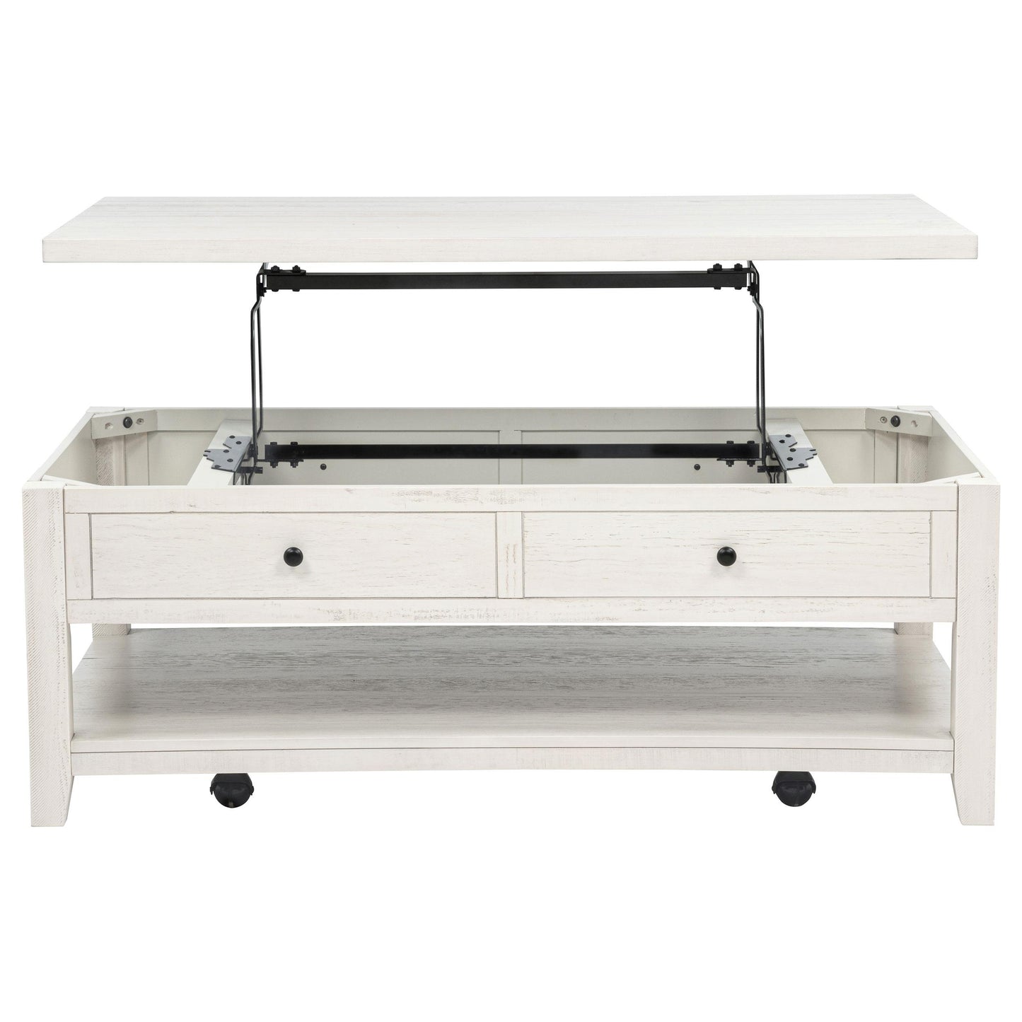  Coaster Furniture Payne 710555 48-inch Mobile Lift Top Coffee Table - Distressed White IMAGE 7