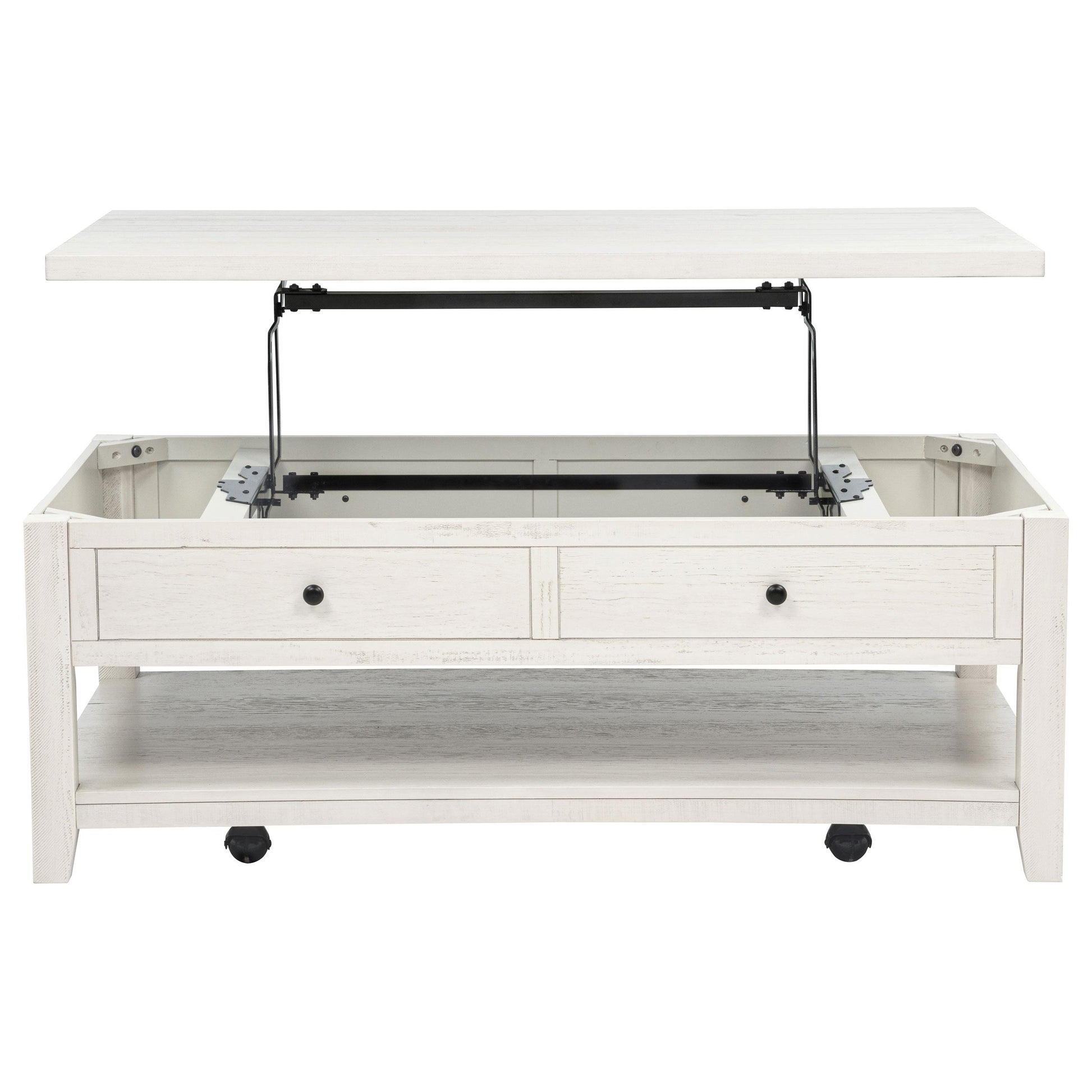  Coaster Furniture Payne 710555 48-inch Mobile Lift Top Coffee Table - Distressed White IMAGE 7