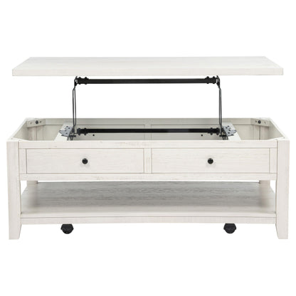  Coaster Furniture Payne 710555 48-inch Mobile Lift Top Coffee Table - Distressed White IMAGE 7