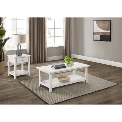  Coaster Furniture Payne 710558-S2 2-piece Coffee and 1-drawer End Table Set - White IMAGE 2