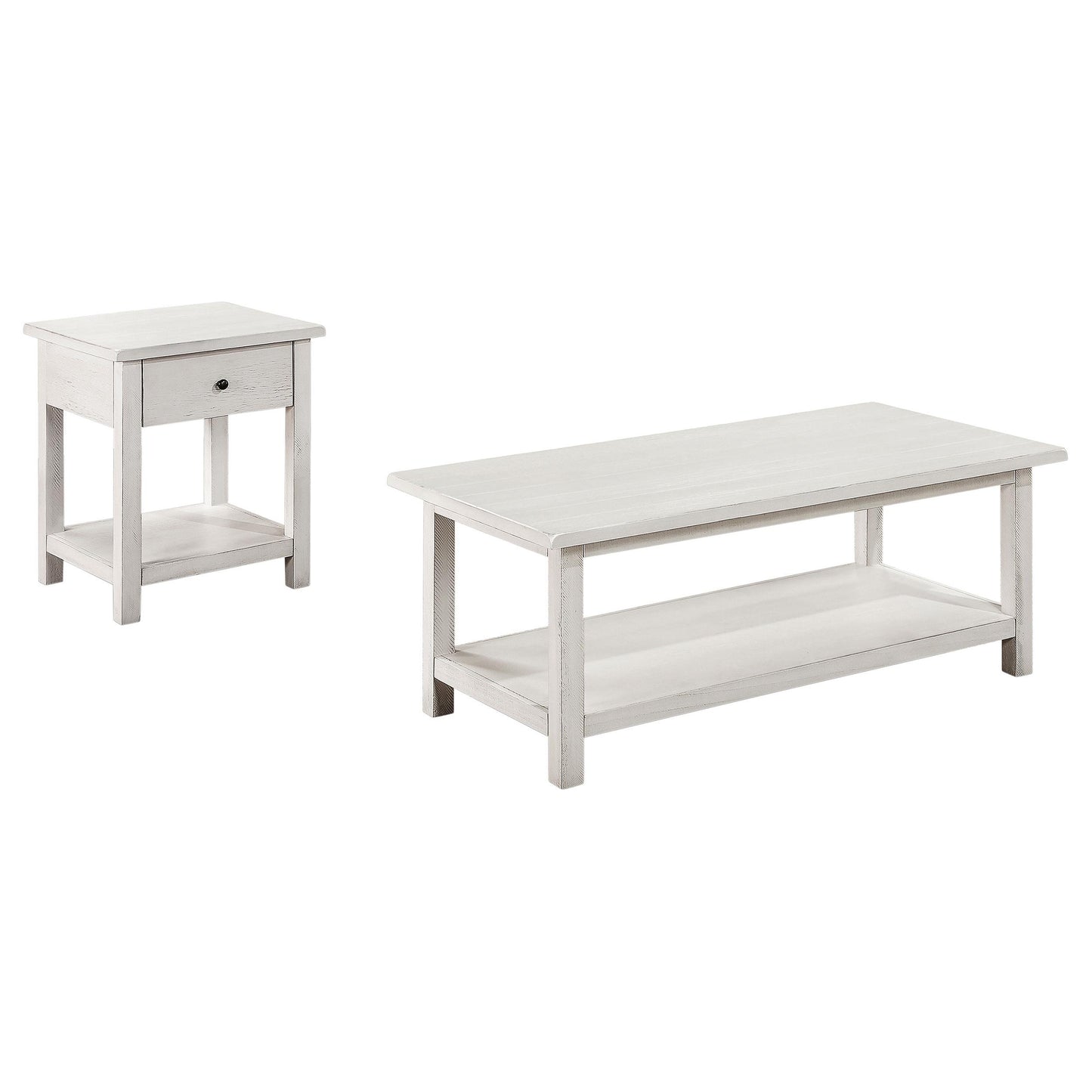  Coaster Furniture Payne 710558-S2 2-piece Coffee and 1-drawer End Table Set - White IMAGE 3