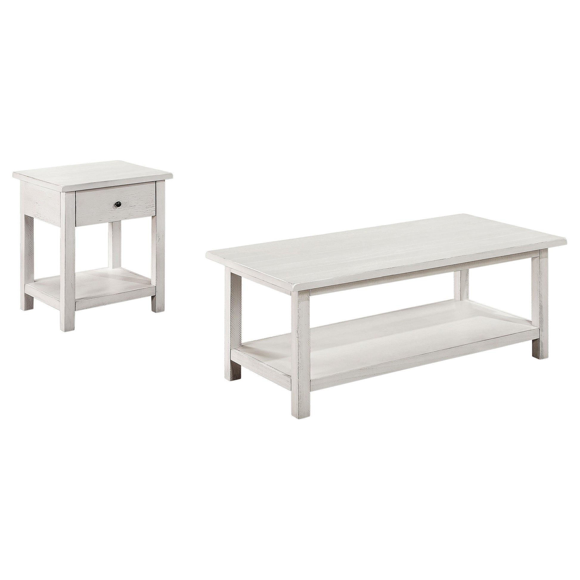  Coaster Furniture Payne 710558-S2 2-piece Coffee and 1-drawer End Table Set - White IMAGE 3