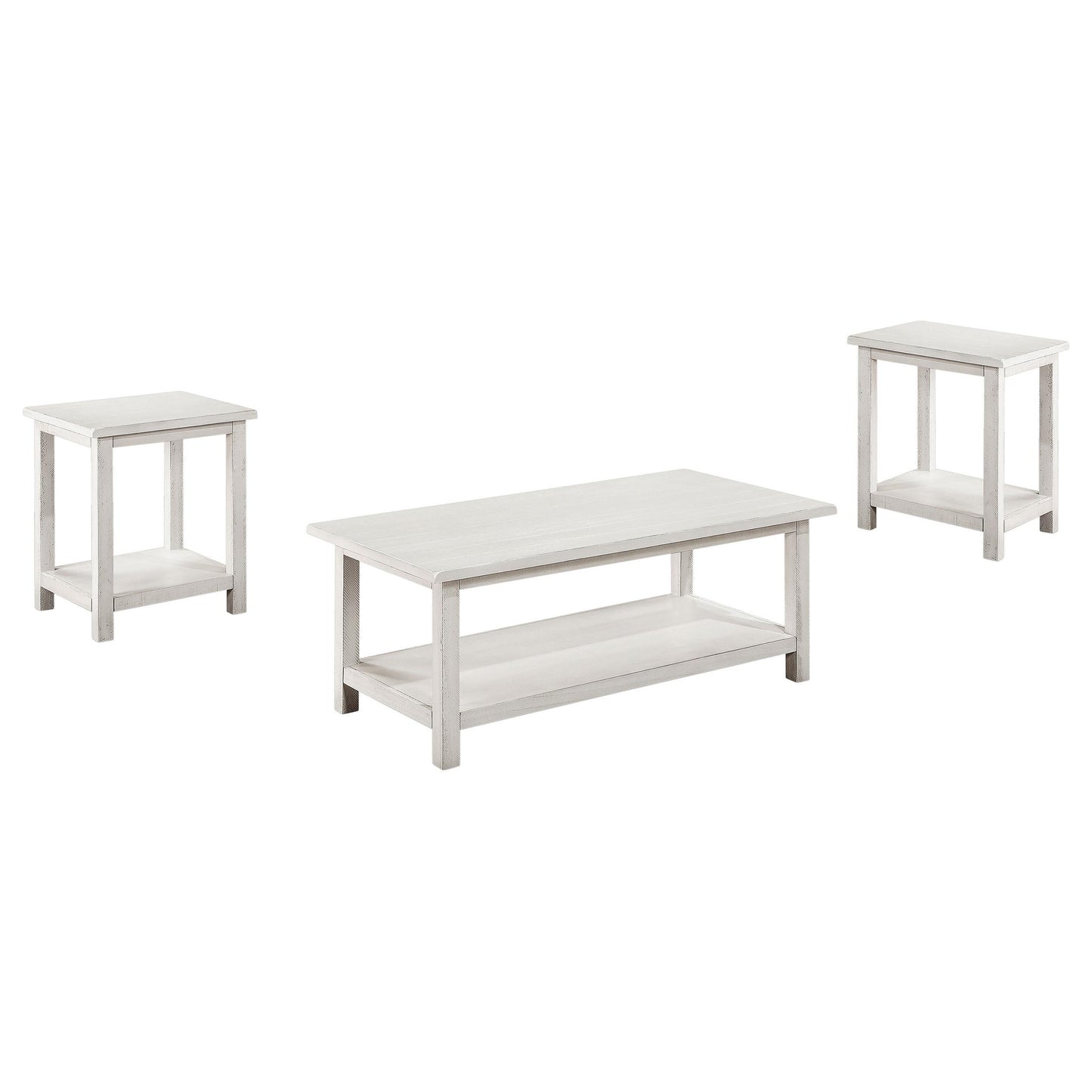  Coaster Furniture Payne 710558-S3A 3-piece Coffee and End Table Set - Distressed White IMAGE 4