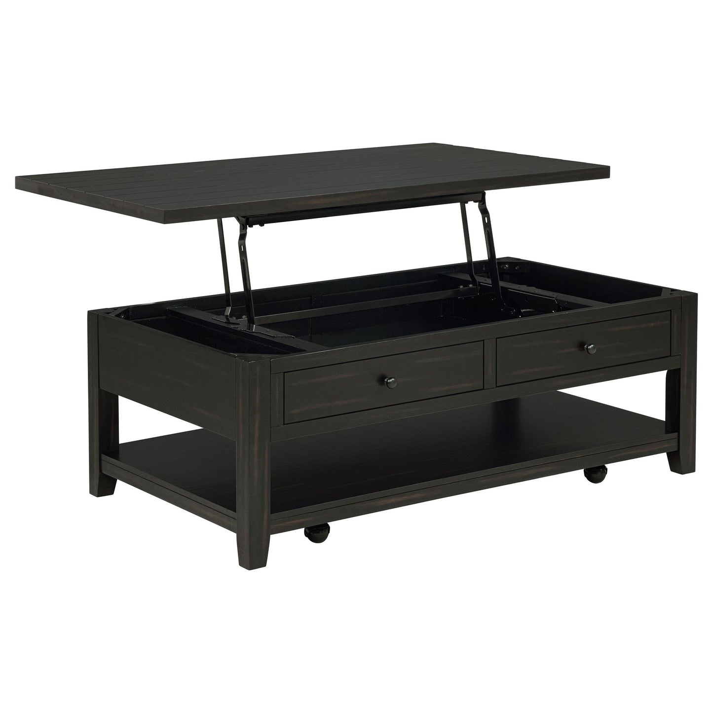  Coaster Furniture Payne 710565 48-inch Mobile Lift Top Coffee Table - Distressed Java IMAGE 2