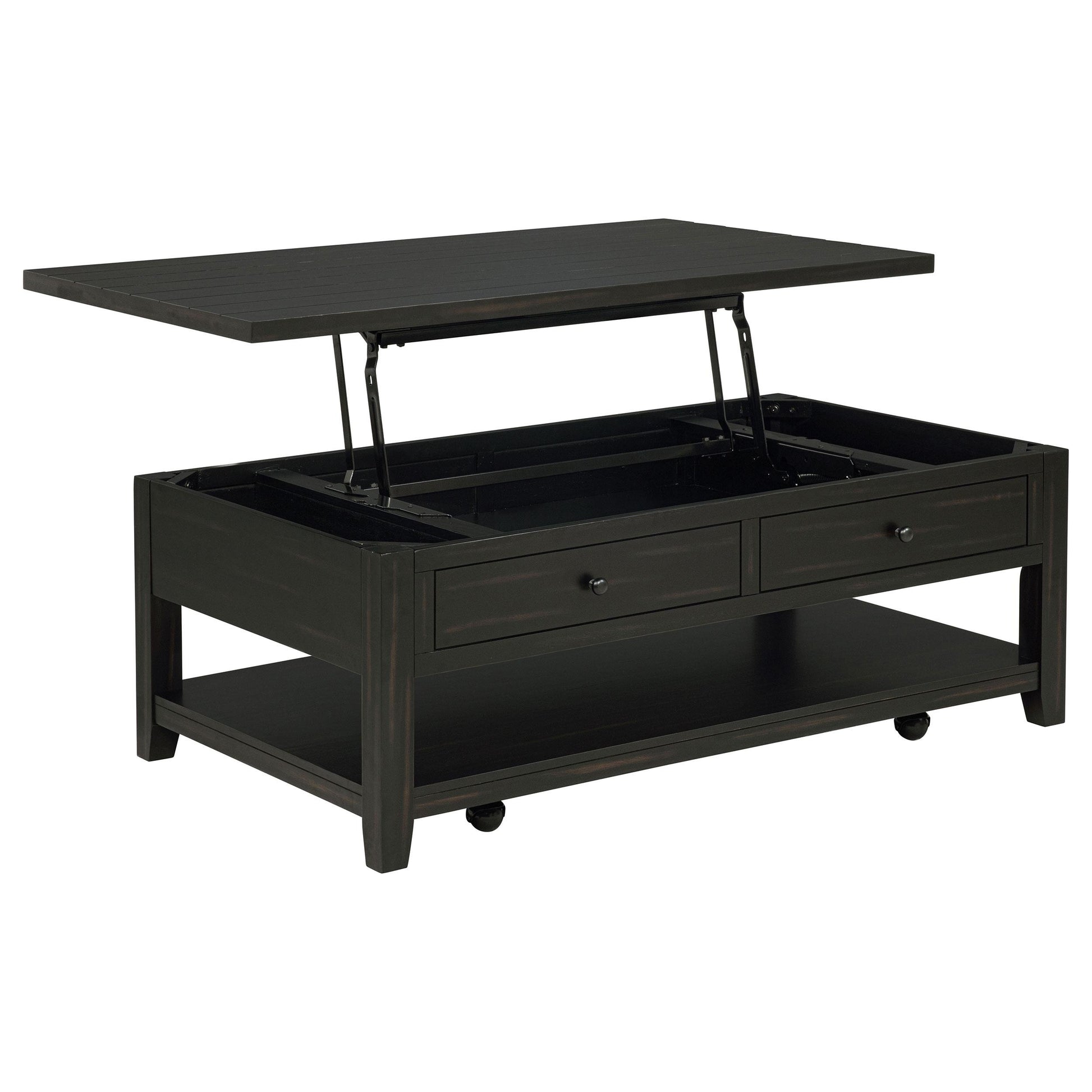  Coaster Furniture Payne 710565 48-inch Mobile Lift Top Coffee Table - Distressed Java IMAGE 2