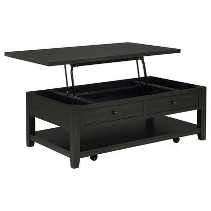  Coaster Furniture Payne 710565 48-inch Mobile Lift Top Coffee Table - Distressed Java IMAGE 2