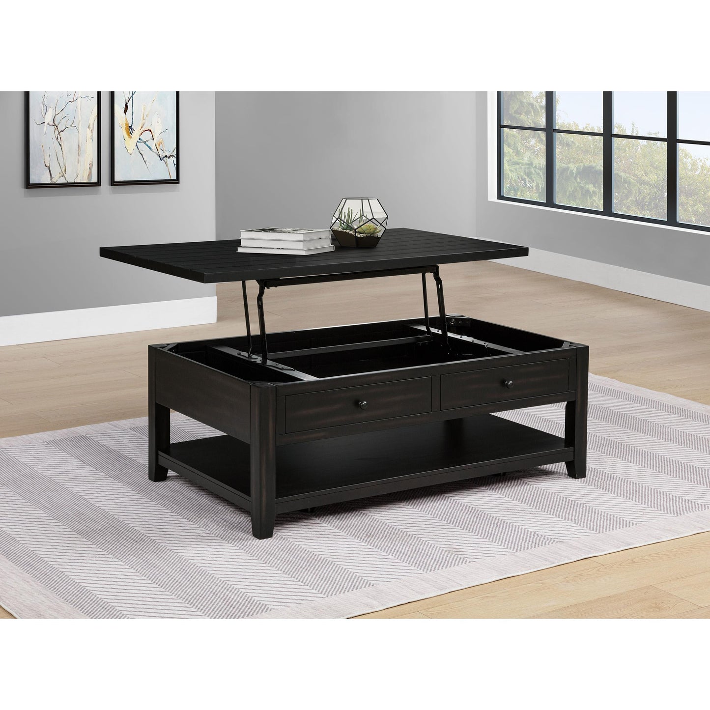  Coaster Furniture Payne 710565 48-inch Mobile Lift Top Coffee Table - Distressed Java IMAGE 9