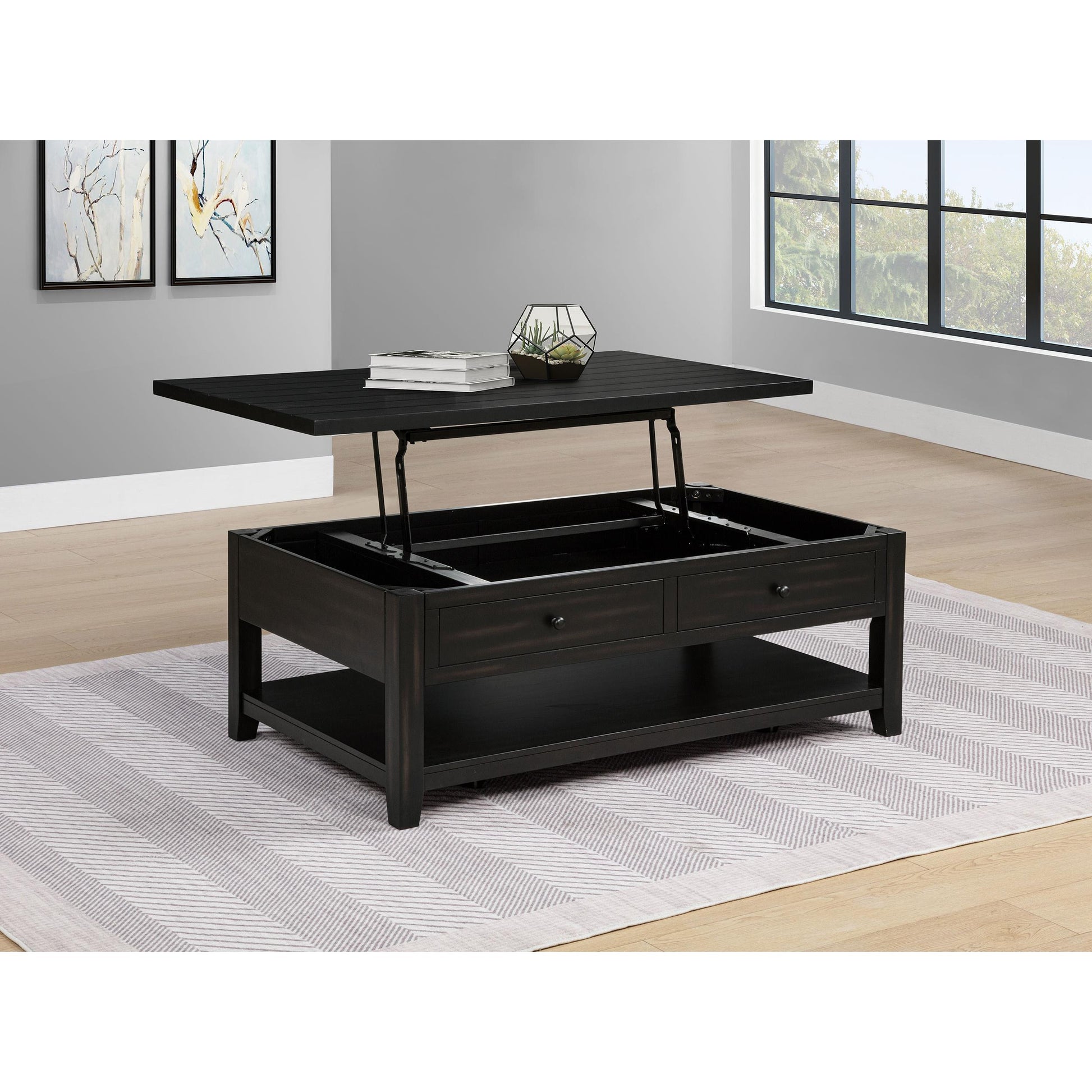  Coaster Furniture Payne 710565 48-inch Mobile Lift Top Coffee Table - Distressed Java IMAGE 9