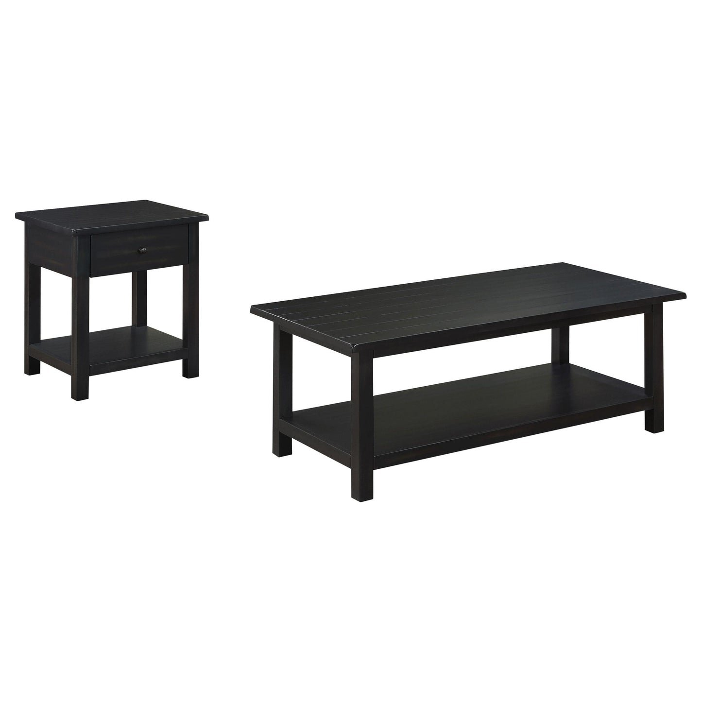  Coaster Furniture Payne 710568-S2 2-piece Coffee and 1-drawer End Table Set - Java IMAGE 1