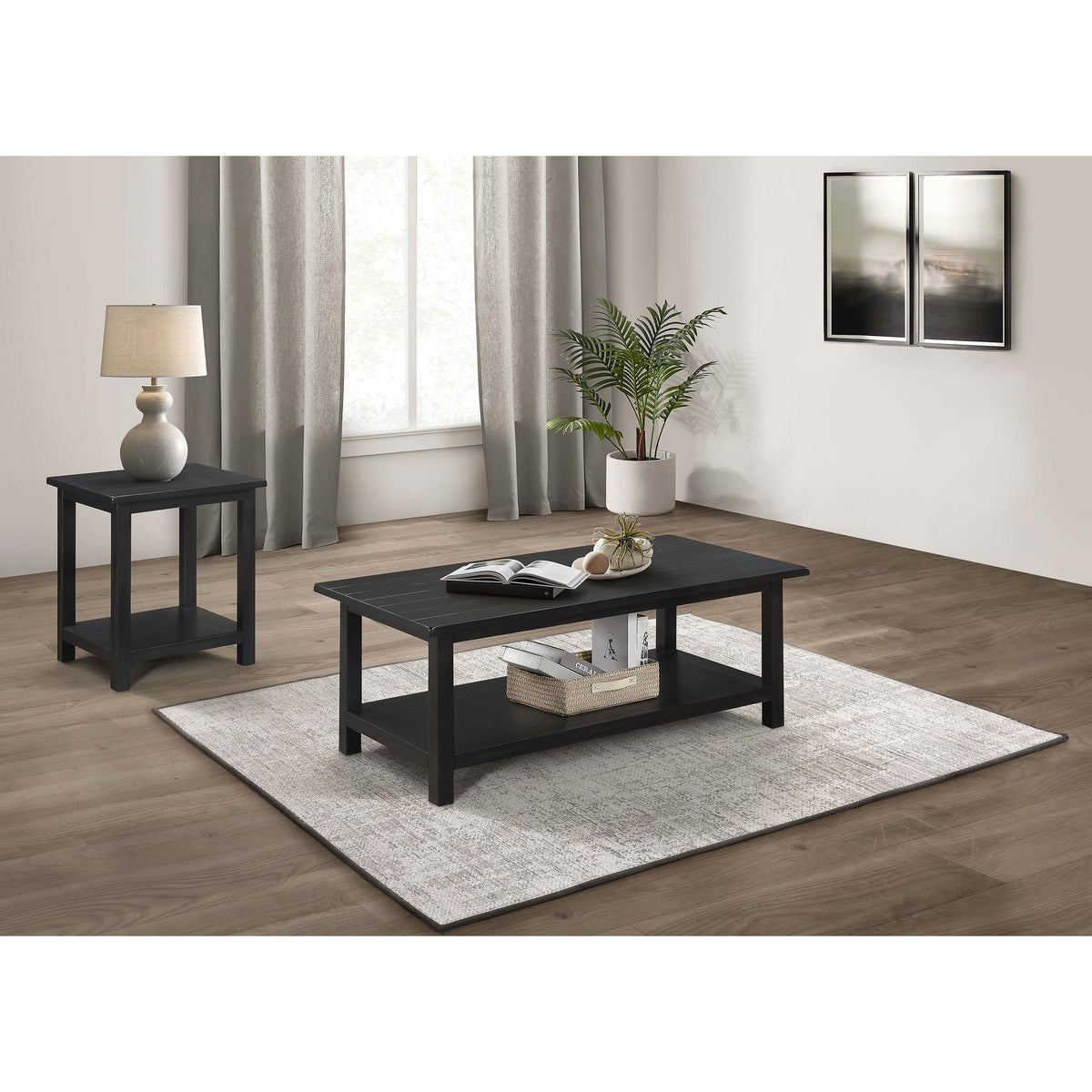  Coaster Furniture Payne 710568-S2A 2-piece Coffee and End Table Set - Distressed Java IMAGE 2