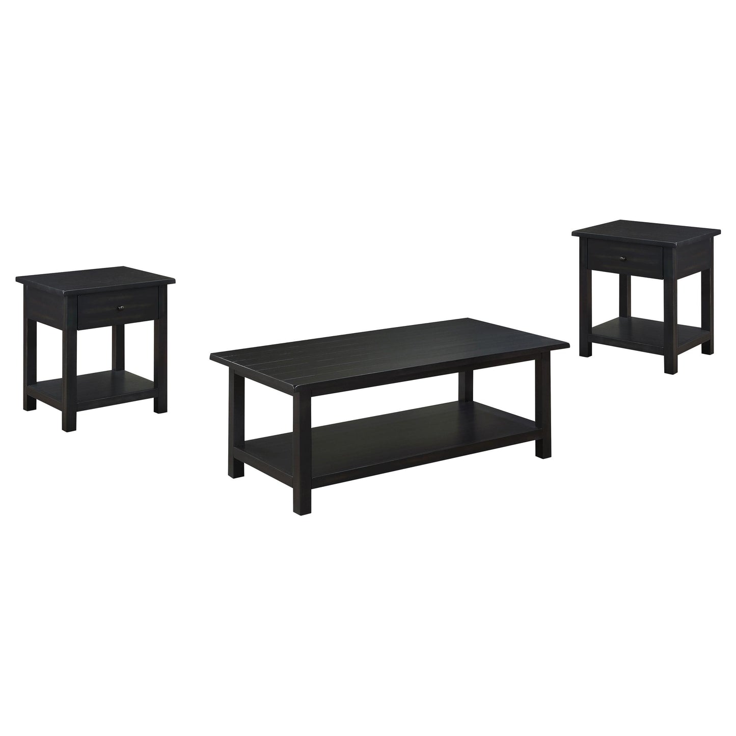  Coaster Furniture Payne 710568-S3 3-piece Coffee and 1-drawer End Table Set - Java IMAGE 1