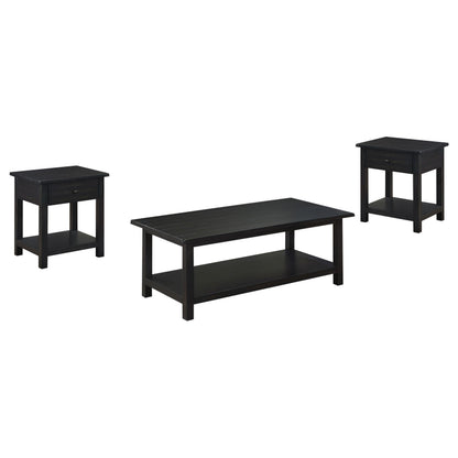  Coaster Furniture Payne 710568-S3 3-piece Coffee and 1-drawer End Table Set - Java IMAGE 1
