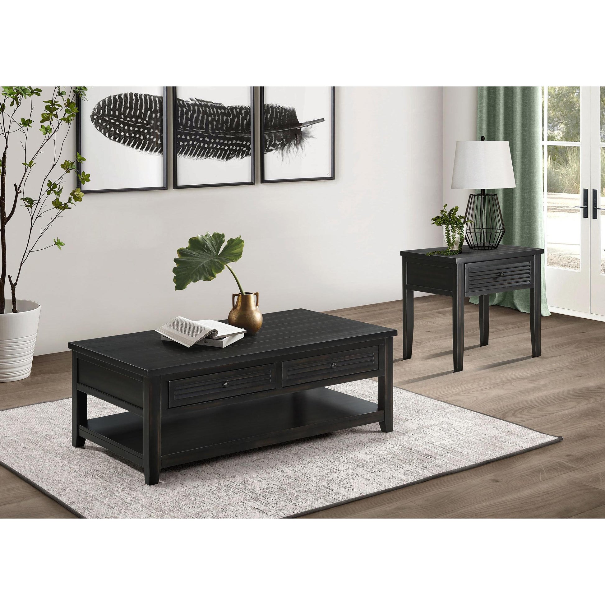  Coaster Furniture Concord 710578-S2 2-piece Coffee and End Table Set - Distressed Java IMAGE 1