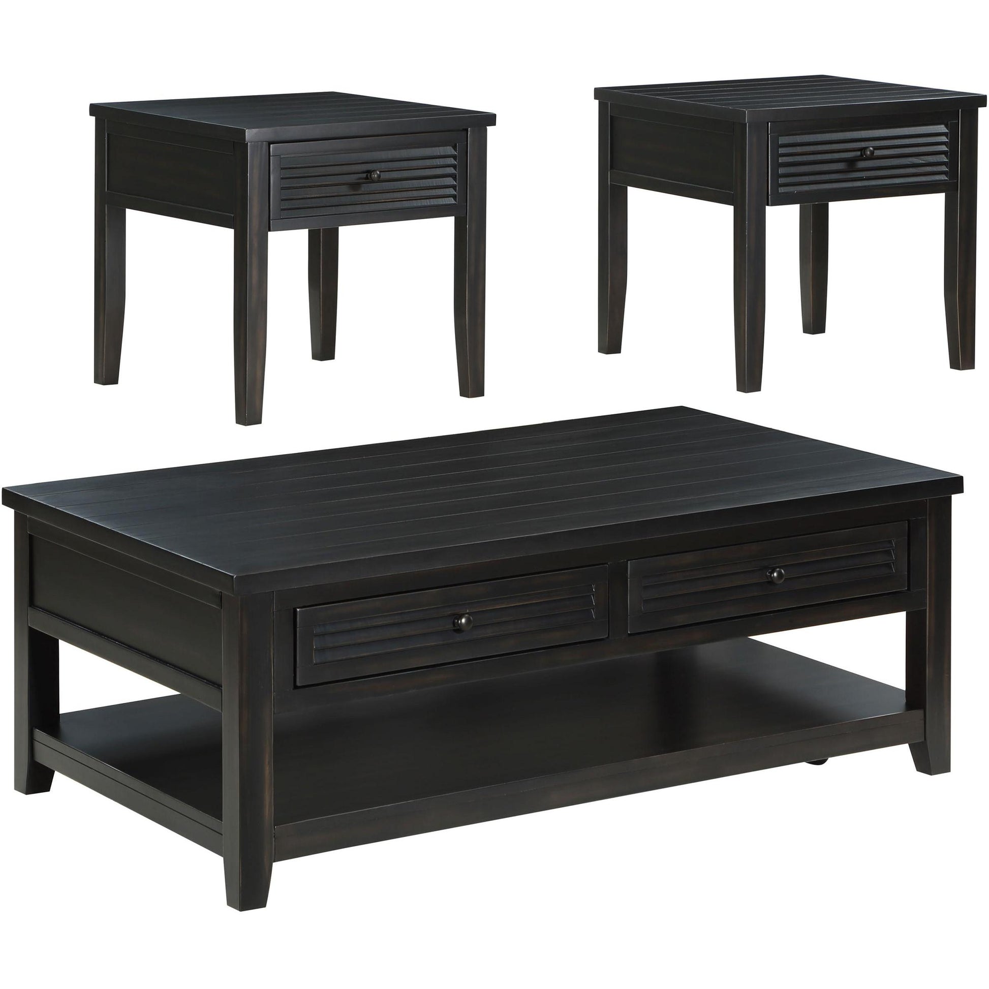  Coaster Furniture Concord 710578-S3 3-piece Coffee and End Table Set - Distressed Java IMAGE 2