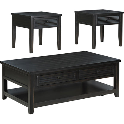  Coaster Furniture Concord 710578-S3 3-piece Coffee and End Table Set - Distressed Java IMAGE 2