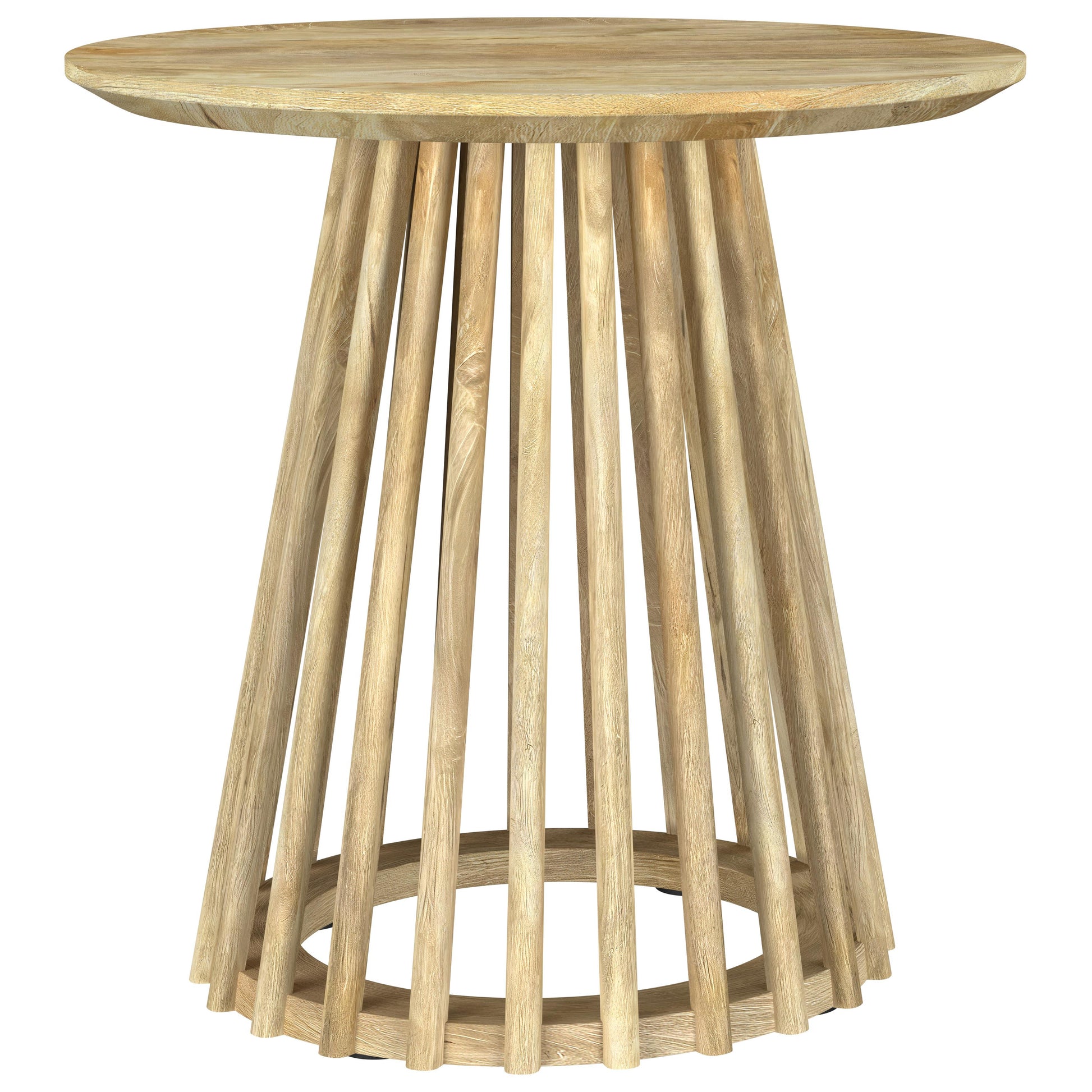  Coaster Furniture Touhy 710607 Round Solid Wood Side Table - Natural Mango IMAGE 2