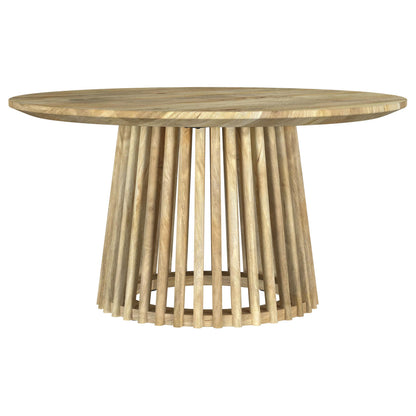  Coaster Furniture Touhy 710608 Round Solid Wood Coffee Table - Natural Mango IMAGE 2